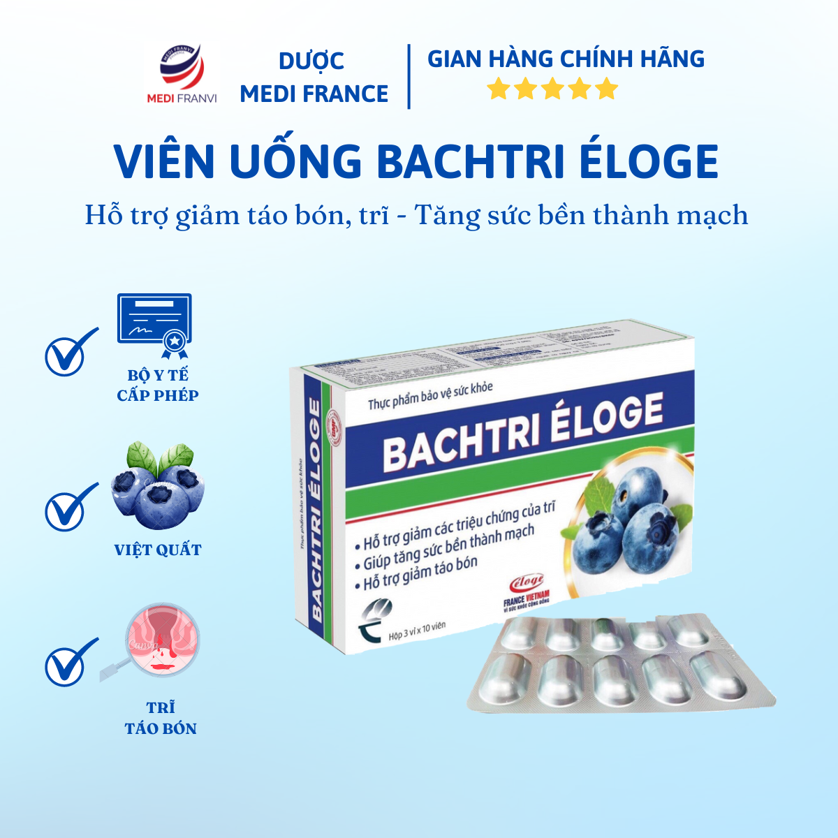 BACHTRI ÉLOGE - Giải pháp cho bệnh trĩ, táo bón