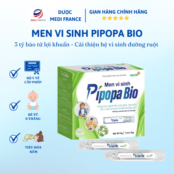 MEN VI SINH PIPOPA BIO - Giúp cân bằng hệ vi sinh đường ruột