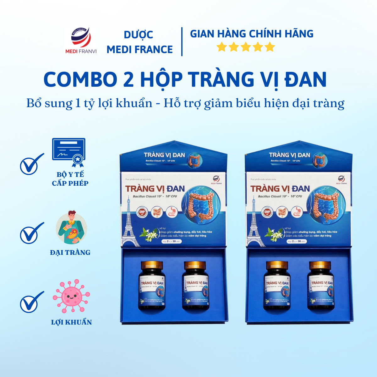 Combo 2 Hộp Tràng Vị Đan Giúp Hỗ Trợ Tiêu Hóa, Giảm Biểu Hiện Viêm Đại Tràng