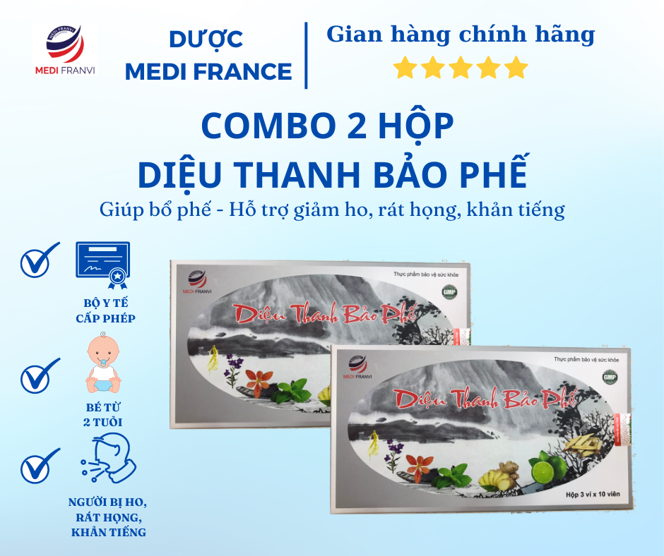 Combo 2 Hộp DIỆU THANH BẢO PHẾ - Giảm ho không lo khản tiếng