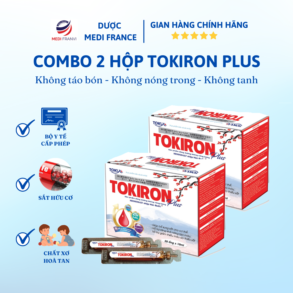 Combo 2 Hộp Sắt Hữu Cơ Tokiron Plus